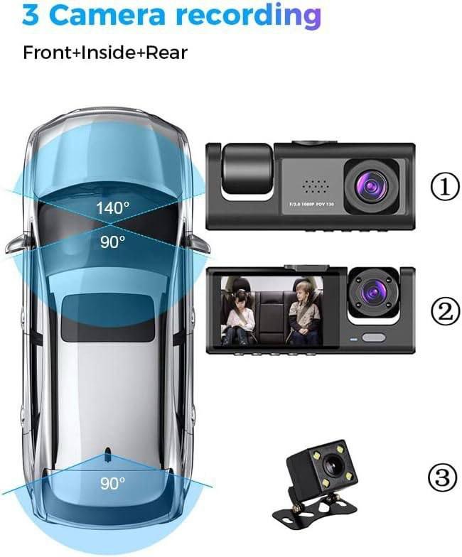 Camera de Voiture Double Lentille – Avant & Intérieur - FULL HD 1080P