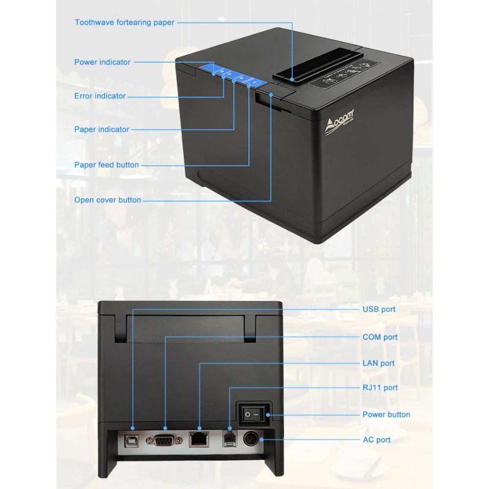 Imprimante de reçus thermique 80MM avec coupe automatique